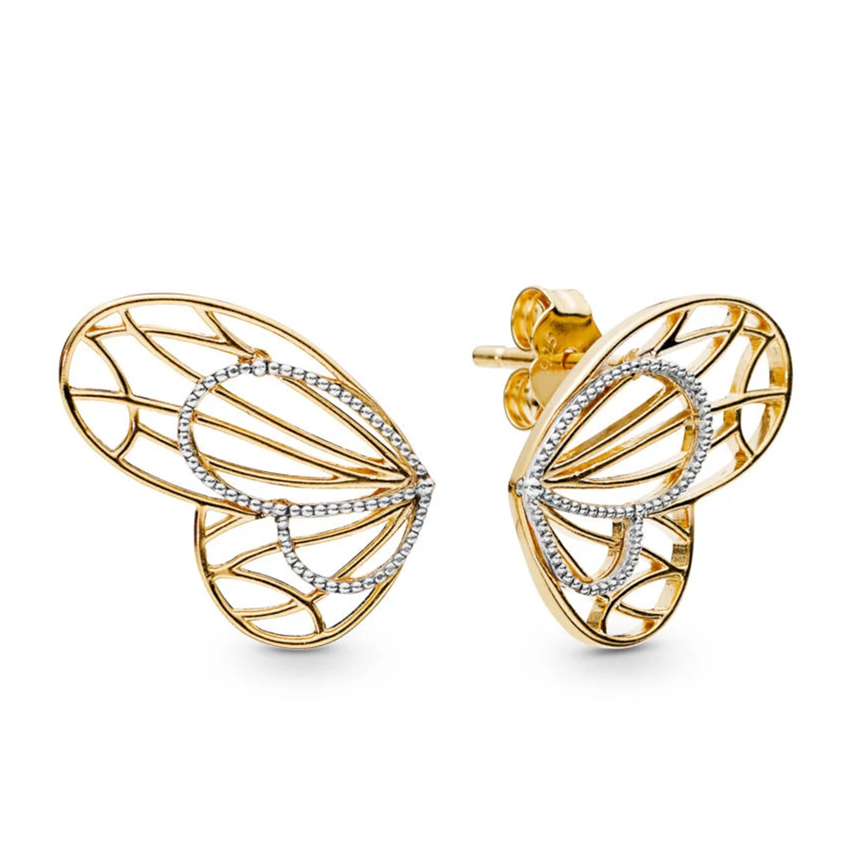 

Authentic 925 Sterling Silver Openwork Butterflies Studs Earrings For Women Wedding Party fit Lady Fine Jewelry