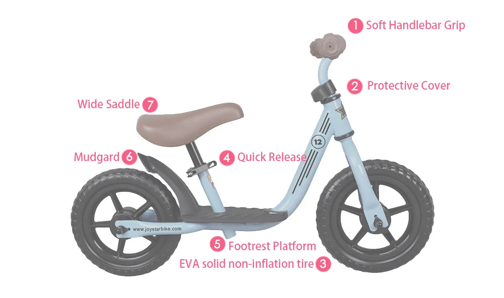 Flash Deal 10/12 Inch Kids Balance Bike Learn To Ride Bike Ride On Toys With Footrest 7