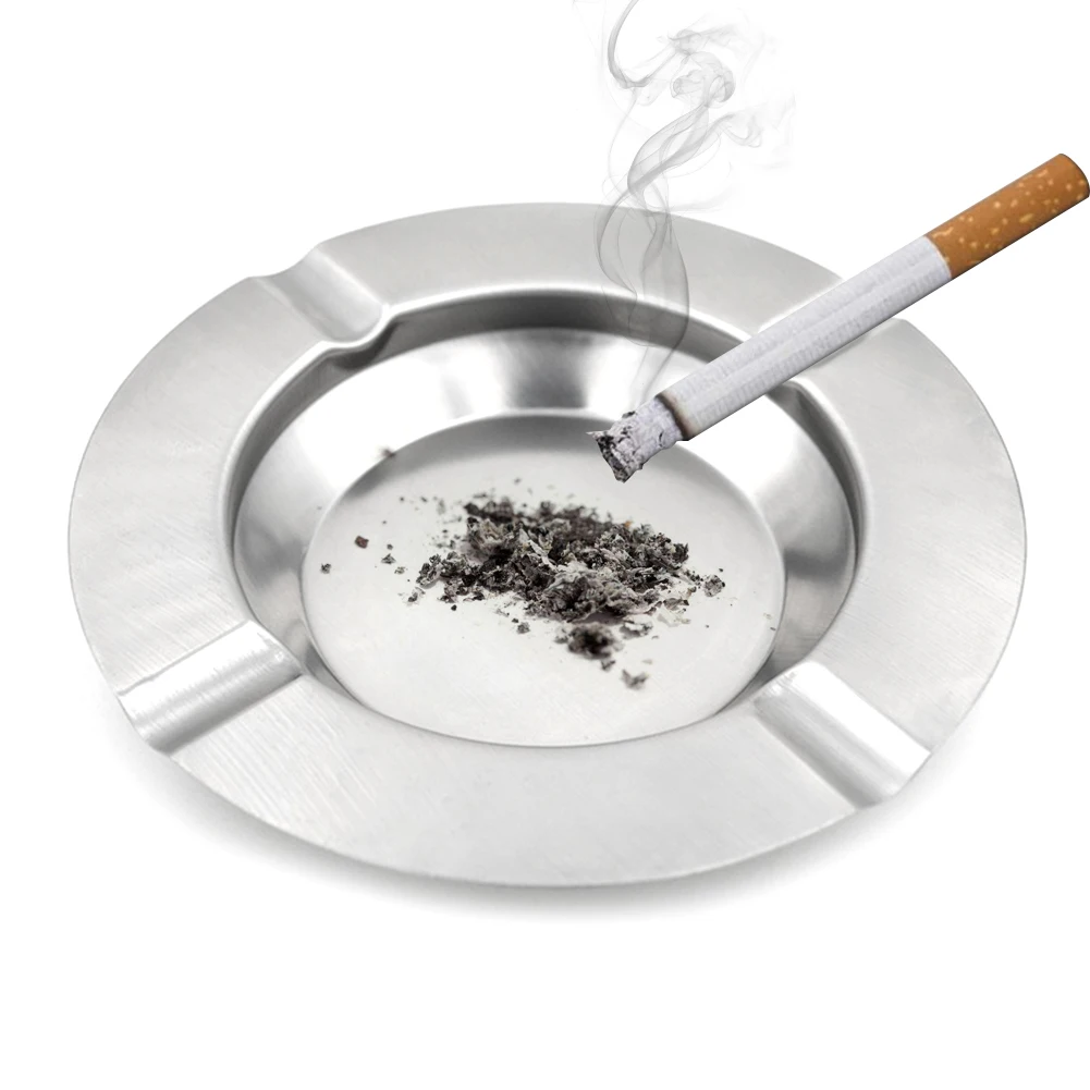 1Pc Cigarette Ashtray Stainless Steel Round and Squared Shape Ashtray