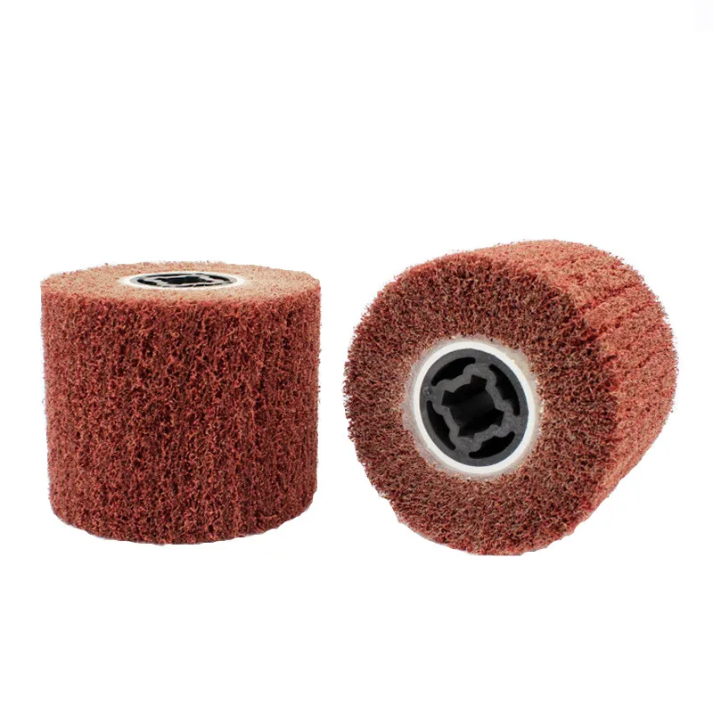 120*100*19mm Non Woven Nylon Flap Brush Satin Polishing Drum Wheel for Stainless Steelin