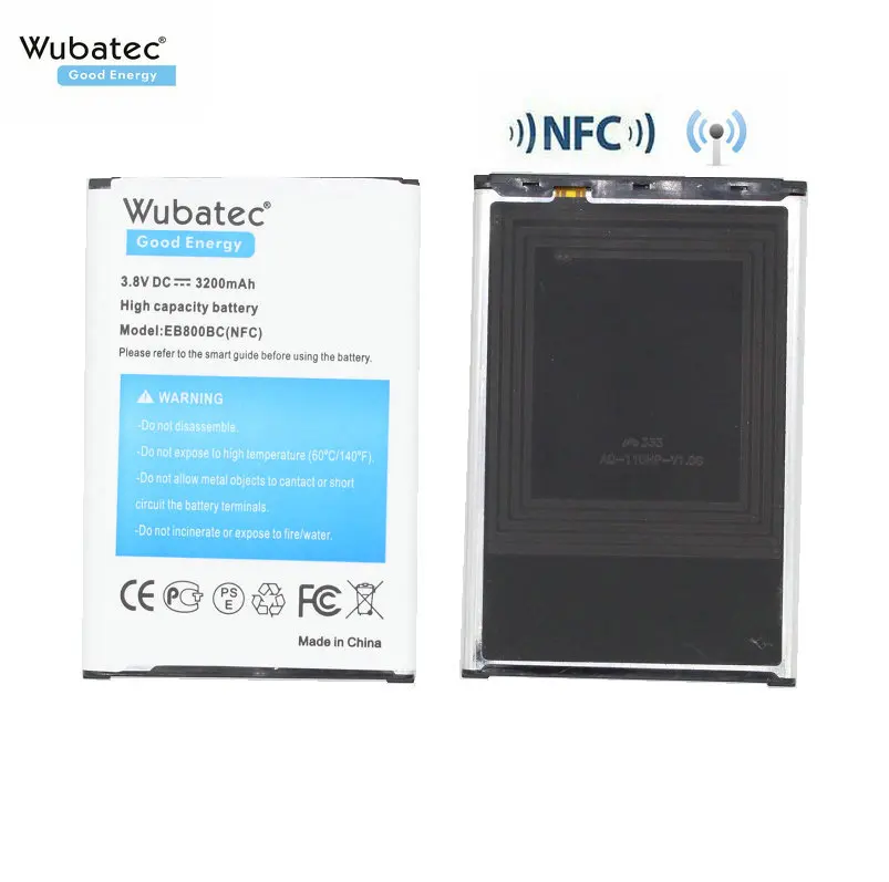 

Wubatec 1x 3200mAh B800BC NFC Replacement Battery For Samsung Galaxy Note3 Note 3 N9000 N9002 N9005 N900S N900L N900K batteries