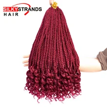 14 18 дюймов коробка косички для наращивания шелковистые пряди 22 корня/упаковка маленькие огромные косички кудрявые концевые синтетические