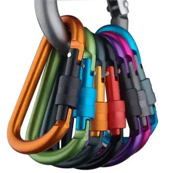 

8cm Aluminum Carabiner D-Ring Key Chain Clip Camping Keyring Snap Hook Outdoor Travel Kit