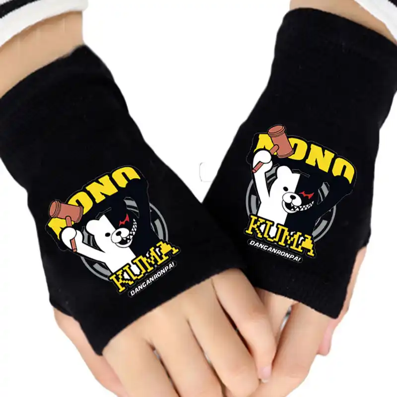 NXMRN Gants sans doigts Izuku Midoriya Deku Anime My Hero Academi Gants Cosplay Gants Mitaines Demi Doigts Imprim/é Gants Cadeau pour les fans danime