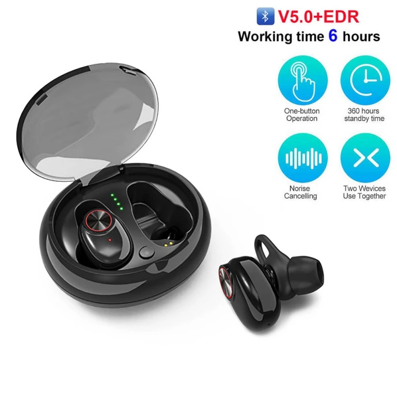 

Bluetooth Earphone For Bluetooth V5.0 Double Earbuds Mini Portable Wireless TWS Hands-Free Headset Built-in Microphone