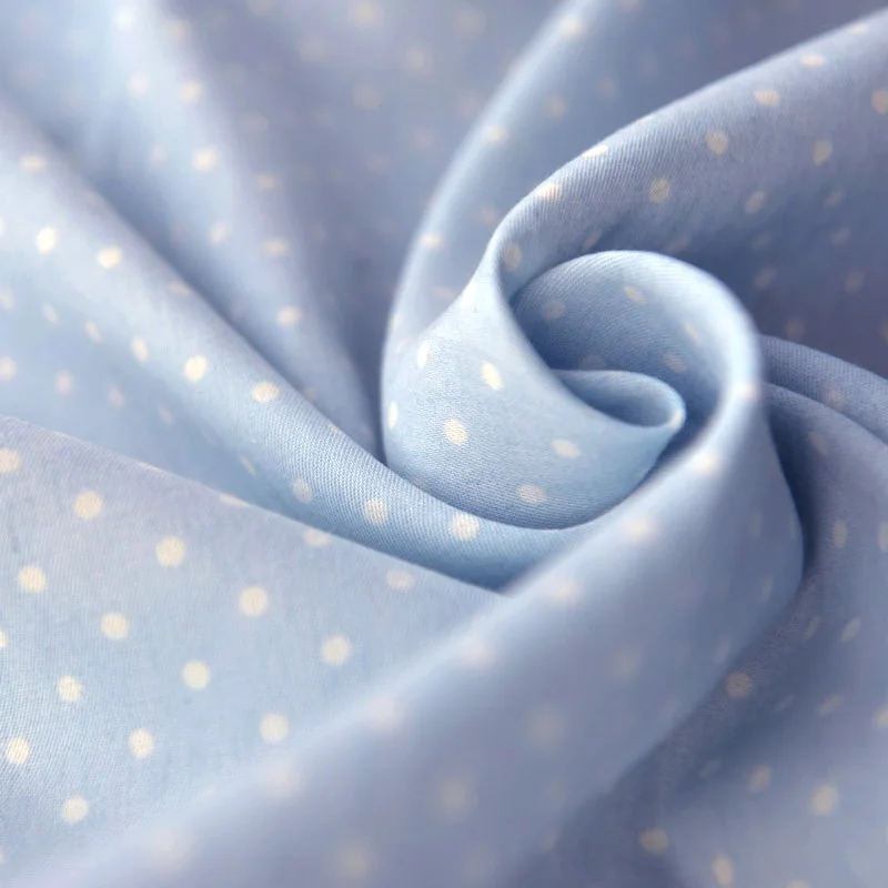 

Denim Blue Water Jade Wavelet Dot Washing Cotton Clothing Fabric