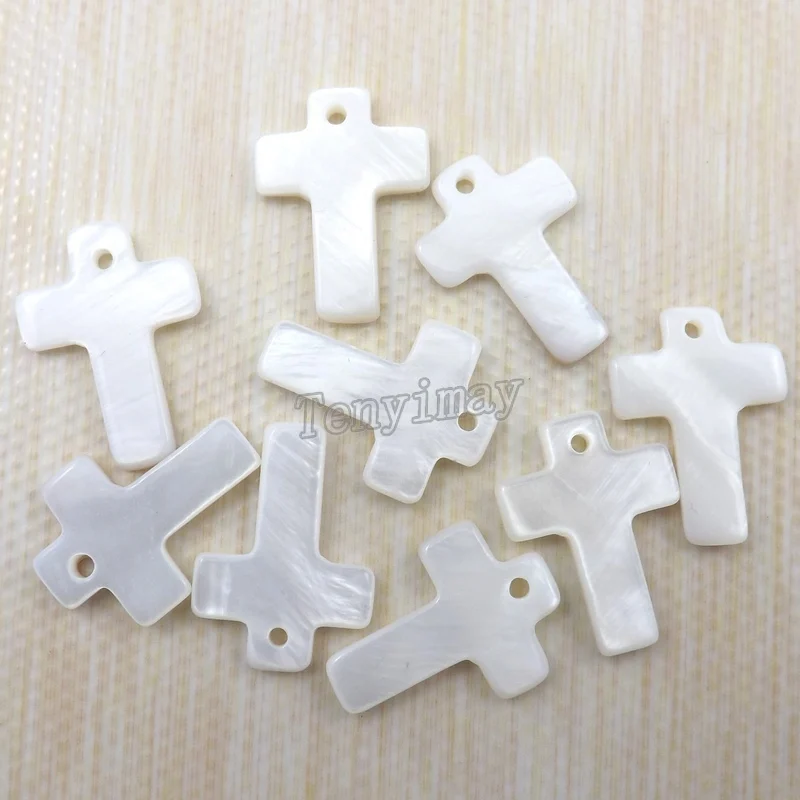 Fashion Crosses Shape Shell Pendants, Shell Charms For DIY Free Shipping(100pcs)