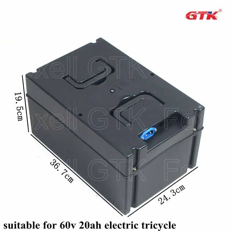 60v 20Ah electric tricycle battery box plastic case waterproof for