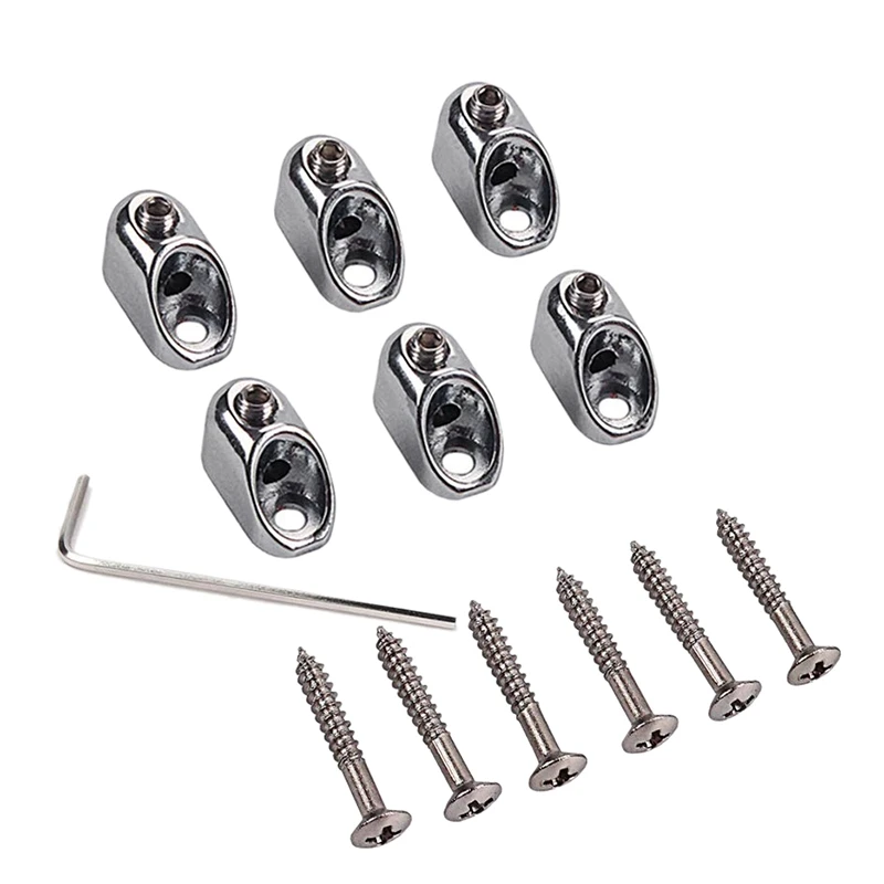 

Guitar Accessories Screw Headless Electric Bass Guitar String Nut Set With 1x Wrench 6x Screws