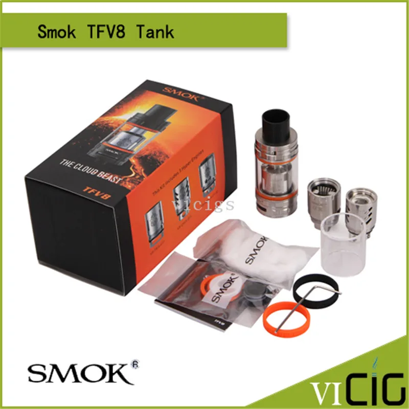 

100% Original Smok TFV8 Tank 6ml Top-filling Adjustable Airflow Control Cloud Beast Tank with 4 Unique Patented Turbo Engines