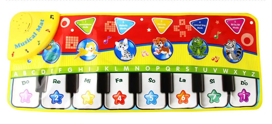 70x27 см Детские пианино коврики музыкальные ковры с 8 клавишами и 6 животными Звук сенсорный Игровой музыкальный коврик развивающие игрушки для детей