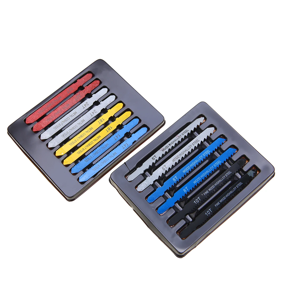 14pcs Assorted T-handle jigsaw Blade Metal Steel Teeth T-shank Jigsaw Blade Set Fitting For Plastic Wood Cutting