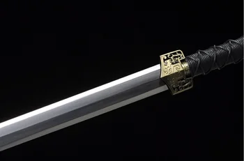 

High Quality LONGQUAN Han jian Sword Katana Sharpened High Carbon Steel Blade Ebony Sheath Full Tang HL