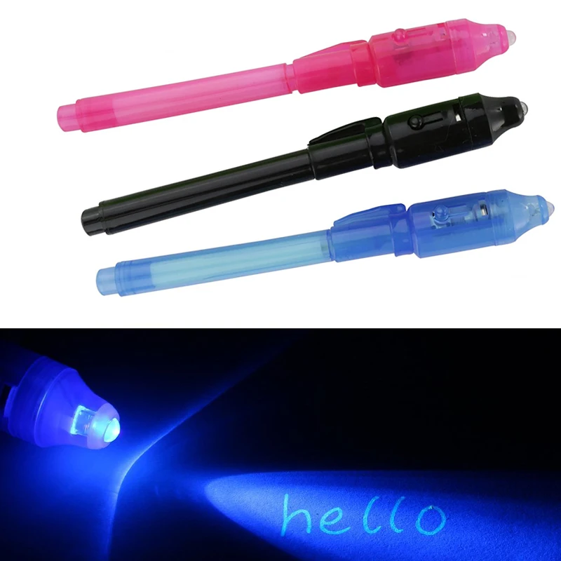 

1Pcs Magic Highlighter Invisible Ink Pen Creative Marker Pens Built in UV Light Secret Message Writer School Stationery for Kids
