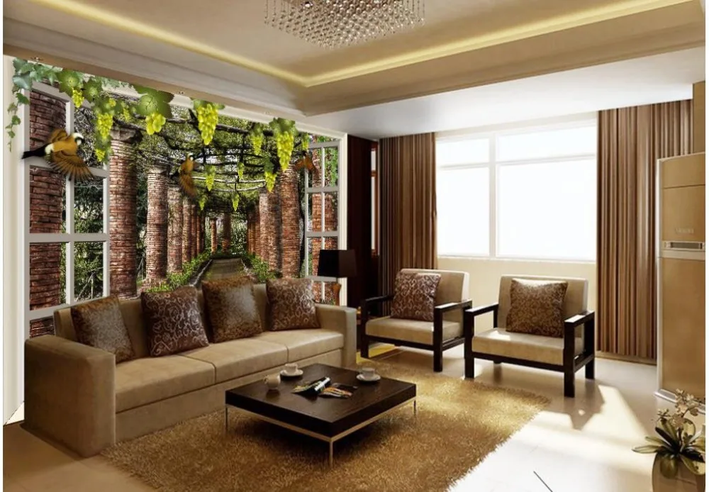 

3d wall murals wallpaper 3D fashion window bird landscape modern living room wallpapers Home Decoration