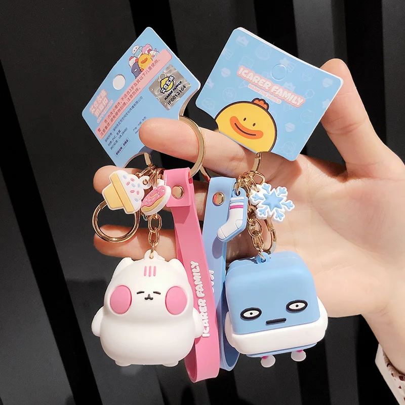 

2019 cute cartoon keychain couple bag pendant car key ring cartoon men and women couple key chain pendant student bag pendant gi