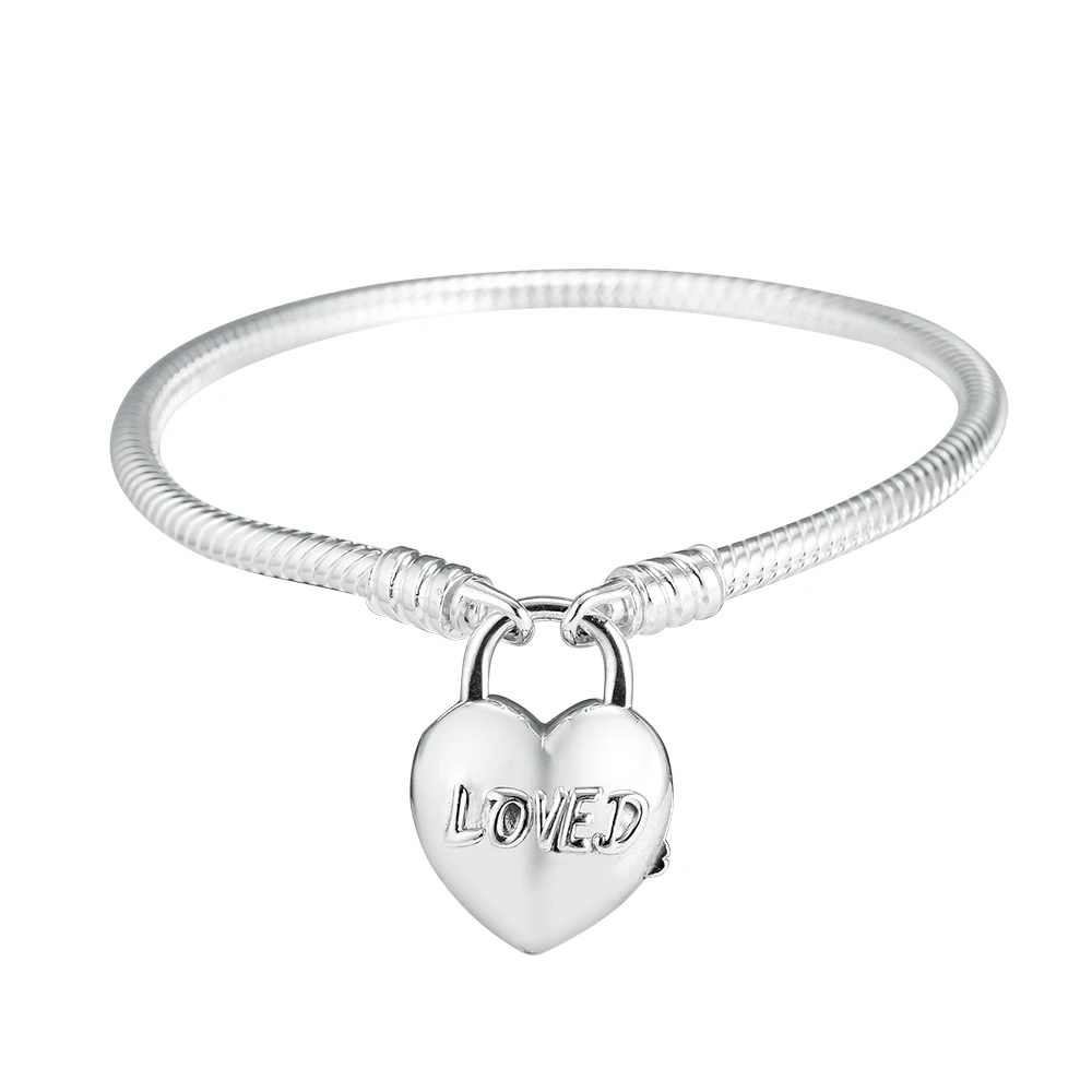 

CKK Bracelet You Are Loved Heart Padlock Bracelets Women Pulseira Feminina Masculina Pulseras Mujer Silver 925 Sterling jewelry