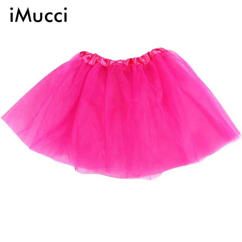 

iMucci 1 Piece Solid Color Baby Girl Adult Women Ballet Tutus 3 Layers Puffy Skirts Tulle Tutu Skirt Dancing Pettiskirts