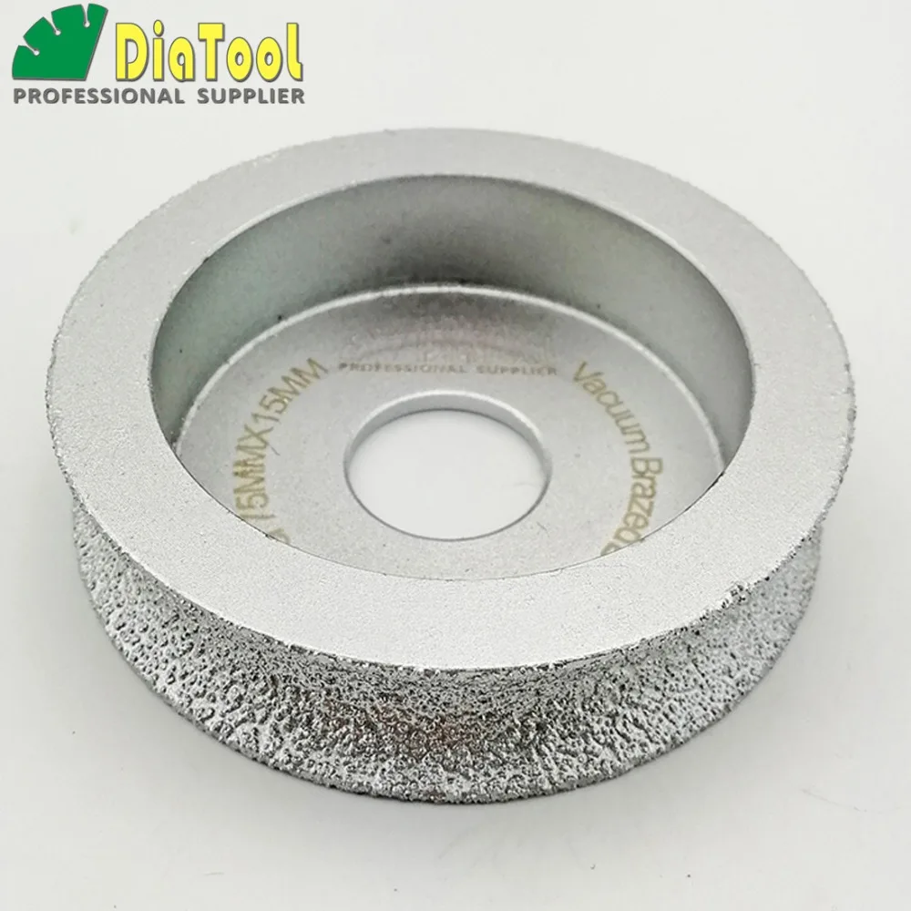 DIATOOL Vacuum Brazed Diamond Grinding Disc of Half-Round Edge 75mm Diamond Wheel Used Dry or Wet 15mm/20mm/25mm/30mm available