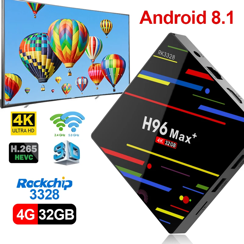 Android 8.1 smart tv box H96 MAX 4 gb di ram 32 gb di rom Media Player Quad Core 4 k HDR10 USB 3.0 H.265 decoder WiFi 2.4g set t Android 8.1 smart tv box H96 MAX 4 gb di ram 32 gb di rom Media Player Quad Core 4 k HDR10 USB 3.0 H.265 decoder WiFi 2.4g set t