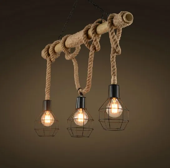 Edison Loft Style Bamboo Rope Droplight Vintage Pendant Edison Loft Style Bamboo Rope Droplight Vintage Pendant Light Fixtures For Dining Room Hanging Lamp