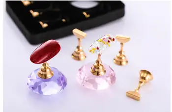 

Nail Art Crystal Base Holder Exercise Block Diamond Shaped Base Manicure Tool