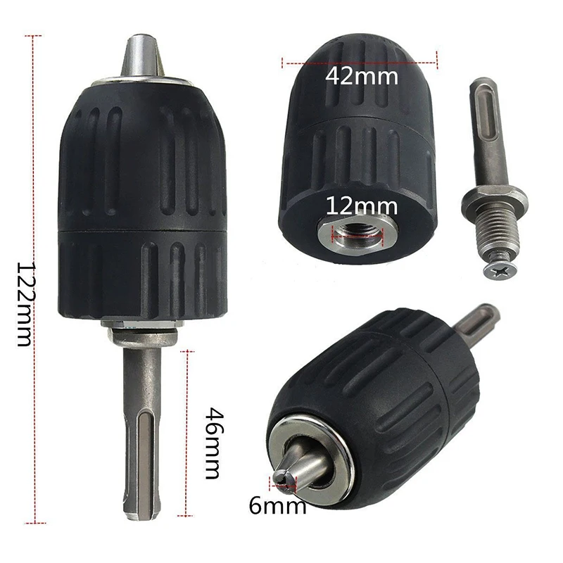 

2-13mm HSS Keyless Drill Bit Chuck Drilling Quick Change Bit Adapter Converter For Power Tool Hex Shank