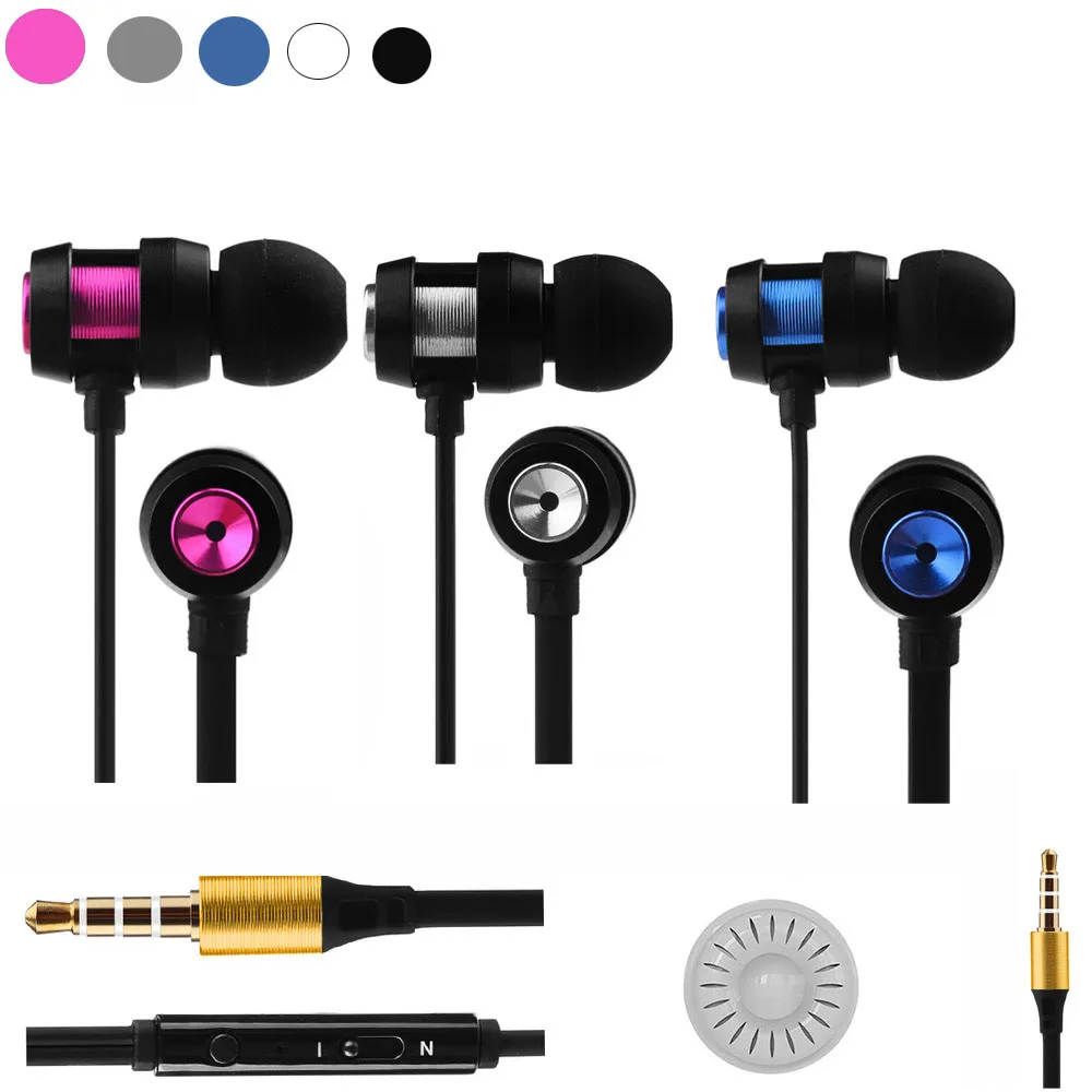 

Super Bass Stereo Microphone 3.5mm Earphone Sport Headset with Head phone Wired Head phones Mic Earplugs For Xiaomi Earphone