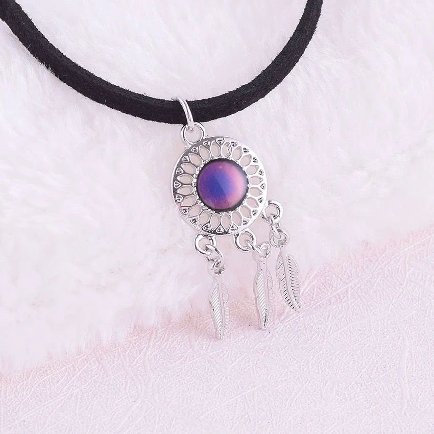 Ловец снов чокер ожерелье ювелирные изделия настроение Сова чокер температура изменить цвет чувство эмоций цвет начать подарок творческое волшебство