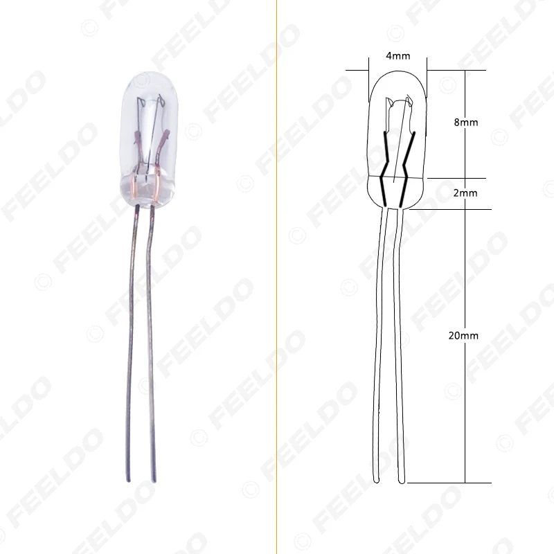 FEELDO 10 шт. автомобиля T4 12 в 1 Вт галогенная лампа внешняя галогенная лампа замена приборной панели лампа светильник# CA2696