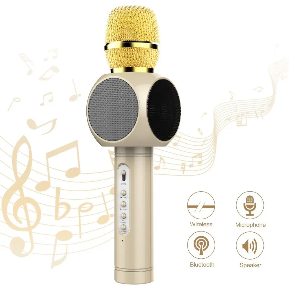 Wireless KTV Bluetooth Microphone Karaoke Home Singing Machine For IOS
