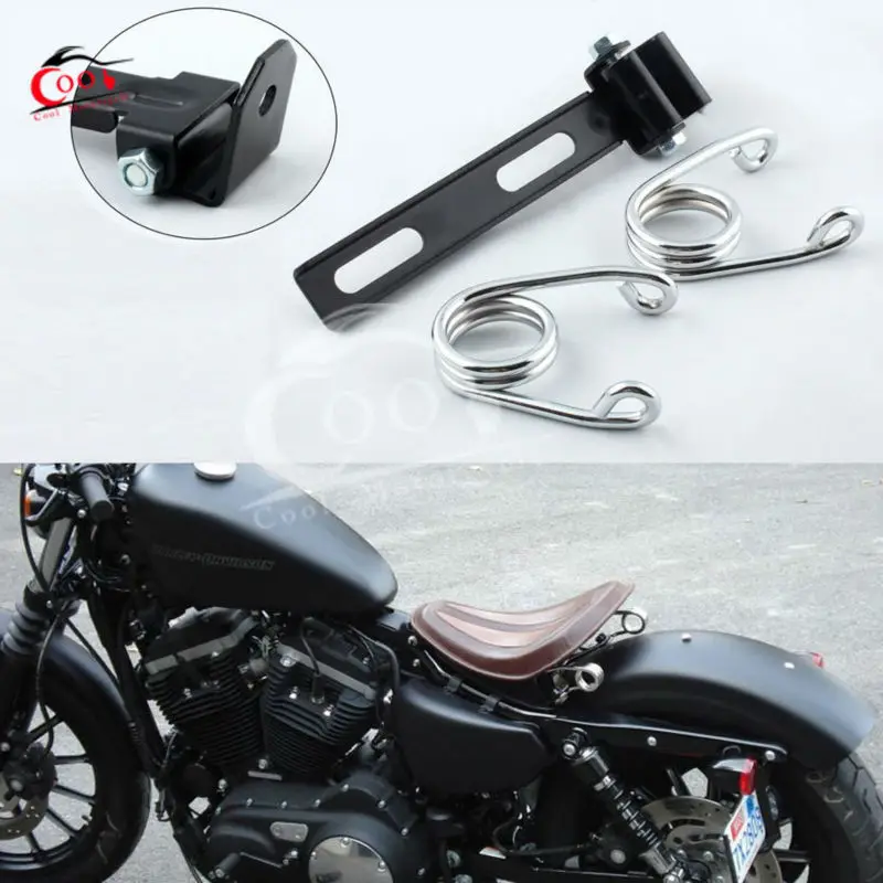 

Black Solo Seat Mount Kit Swivel Bracket with Spring Fit For Harley Softail Custom Chopper Bobber Free shipping