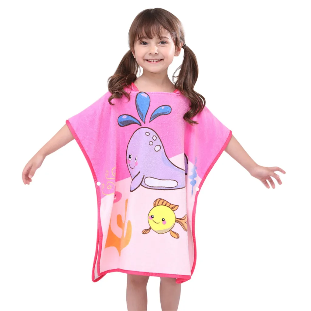 Infant baby poncho towel hooded beach towels for kid Bathrobe Pajamas Cartoon Animals baby hooded bath towel Child baby bath set