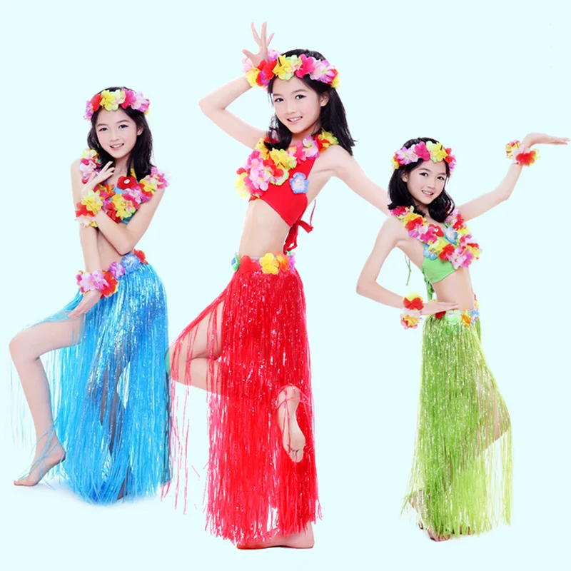 

60CM grass skirt package 5 sets wedding costume dance party activities Hawaiian grass skirts performing props free shipping
