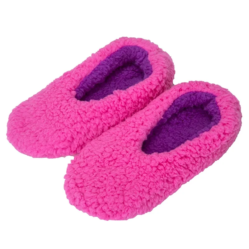 Новинка; теплые домашние женские шерстяные тапочки; хлопковая обувь; плюшевые женские тапочки; флисовая домашняя обувь; женские домашние тапочки - Цвет: pink