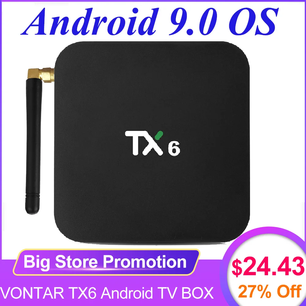 TX6 الذكية تي في بوكس أندرويد 4 GB 32 GB الروبوت 9.0 التلفزيون مربع 4 K Allwinner H6 رباعية النواة USD3.0 المزدوج Wifi جوجل لاعب يوتيوب pk TX3 ماكس