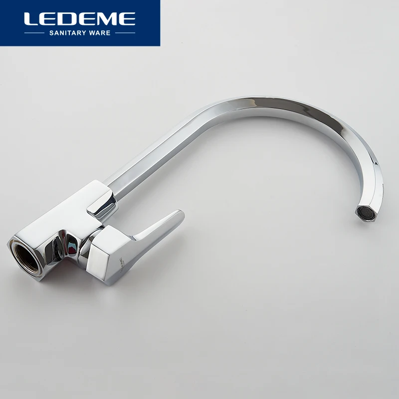 LEDEME Смеситель для кухни высокий с гайкой латунь Цвет: хром L4059 2|kitchen faucet pull|kitchen pull