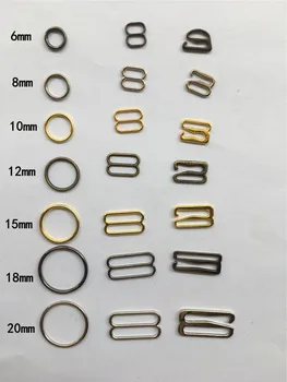 

wholesale 1000pcs/bag Metal Lingerie underwear Bra strap Adjustment Slide Rings Hooks Figure 6/8/10/12/15/18/20/25mm