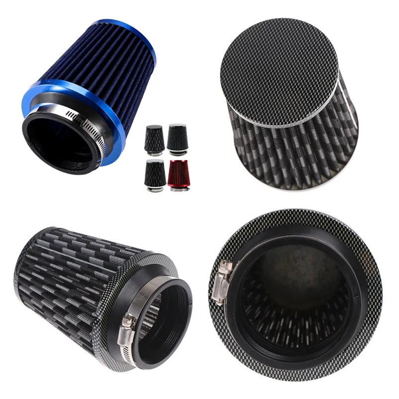 Universal 1Pc 76mm Automobile Cone Shaped High Flow Cold Air Intake