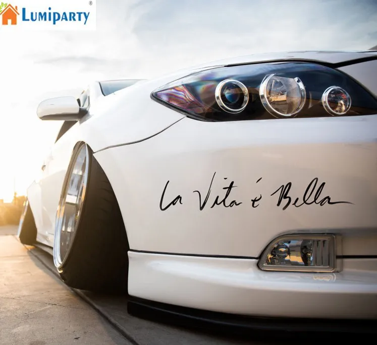 

Adeeing La Vita e Bella Reflective Letters Decals Car Stickers Full Body Car Head Styling Sticker waterproof and sunscreen r15