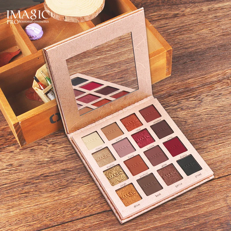 

IMAGIC 16 Color Charming Eyeshadow Palette Highly Pigmented Glitter Eye Shadow with Matte Colors Easy to Wear Make up Palette