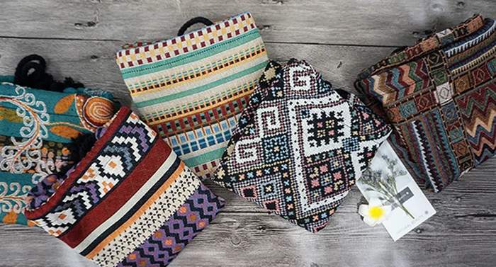 2022 Women Fabric Backpack Female Gypsy Bohemian Boho Chic Aztec Ibiza Tribal Ethnic Cottage Soft Brown Drawstring Rucksack Bags