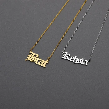 

any Custom Name Necklace Choker Crawn Necklace for Women Jewelry Bijoux Femme Gold Arabic Heart Butterfly Customized Gift