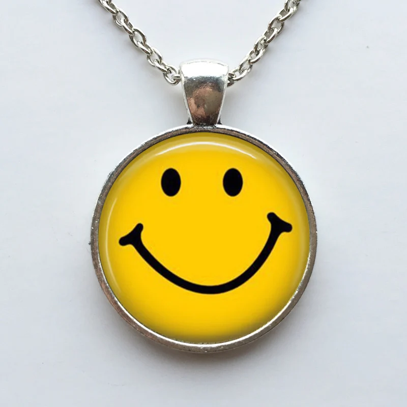 Классический желтый смайлик ожерелье быть счастливым смайликом ретро поп-арт кулон штат мужчины t колье ожерелье мужчины женщины ювелирные изделия