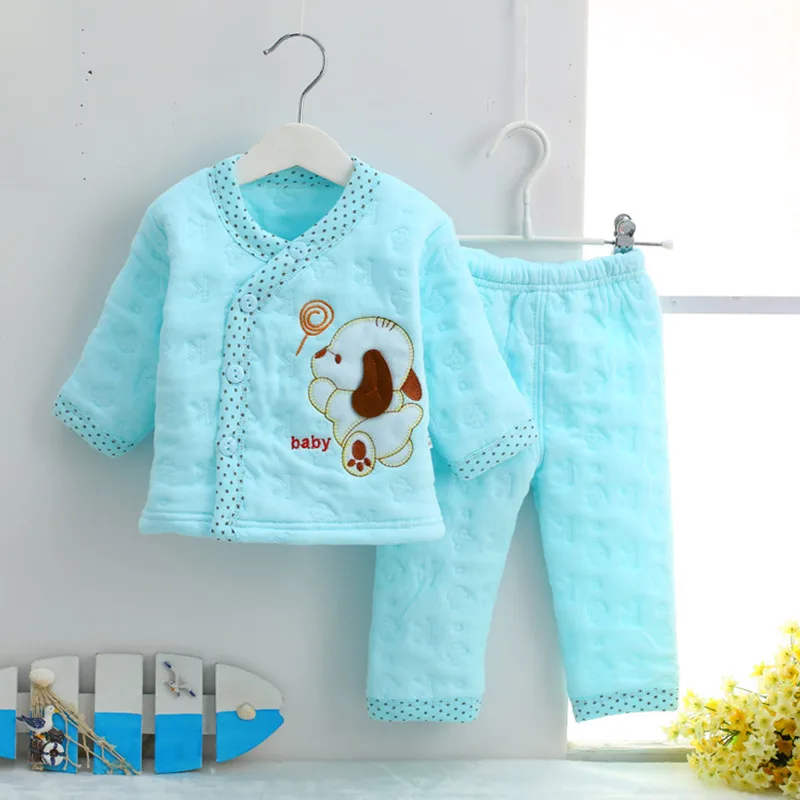 Newborn, super soft underwear suits Baby clothes cotton quilted side