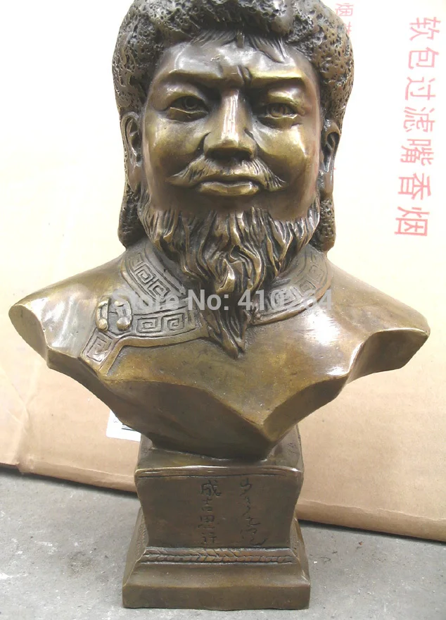 

Kublai Khan Mongolian Great Leader bronze statue