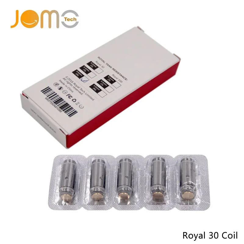 

Russia Dropship Jomotech Royal 30w Evaporator Electronic Cigarette Atomizer Core Replacement Coils 0.6ohm Royal 30 Coil Jomo-C11