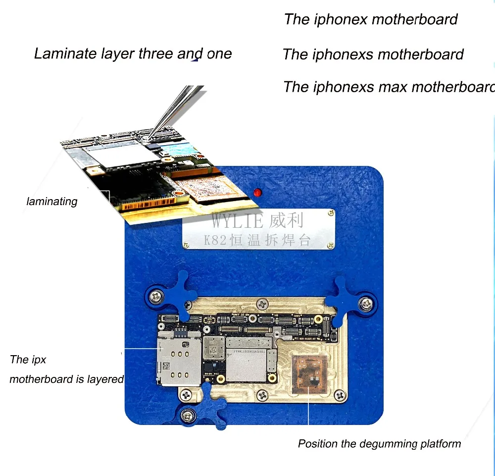 Для iPhone X XS MAX Распайка постоянная температура материнская плата слоев/ламинатор платформа телефон ремонт инструмент