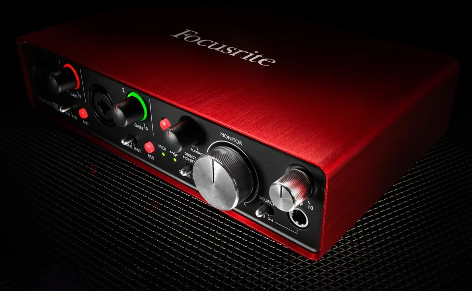 FOCUSRITE Scarlett 2i4 II 2-го поколения USB аудио интерфейс звуковая карта профессиональная для записи 2 В/4 из