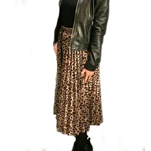 Женская шифоновая юбка средней длины в стиле бохо, Леопардовый принт, высокая талия, винтажные женские юбки, Женская Корейская одежда, Jupe Femme